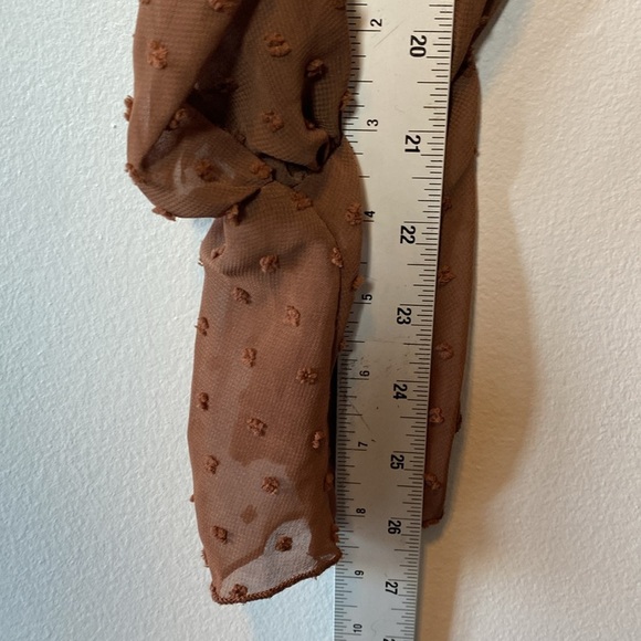 Urban Outfitters Puff Sleeve Blouse Women’s XS Chocolate Brown Cropped Boho Top - Picture 17 of 17